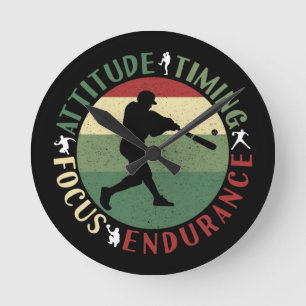 Horloge Ronde Valeurs d'équipe de baseball motivationnelles