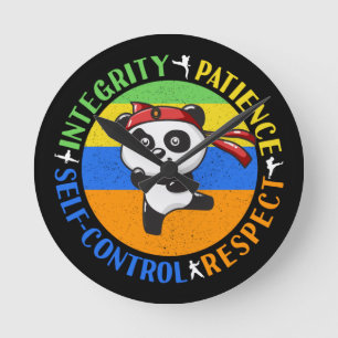 Horloge Ronde Valeurs des arts martiaux - Garçons Karate Mindset