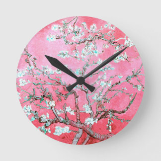 Horloge Ronde Van Gogh Almond Blossoms rose Bleu