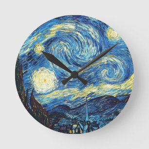 Horloge Ronde van gogh la nuit étoilée 1889 Art Vintage