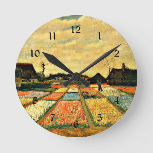 Horloge Ronde Van Gogh - Lits à fleurs en Hollande