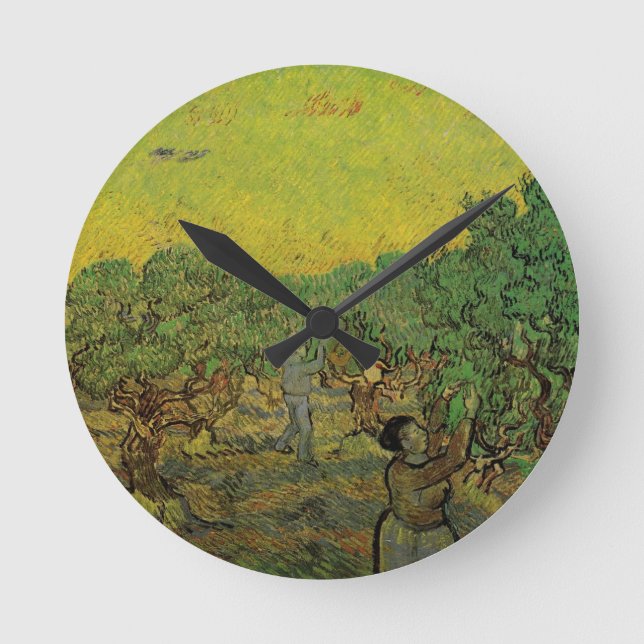 Horloge Ronde Van Gogh Olive Grove w Chiffres de cueillette Art  (Recto)