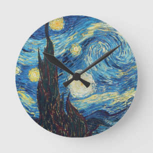 Horloge Ronde Van Gogh Starry Classic Nuit Impressionnisme Art