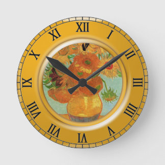 Horloge Ronde Vase avec douze tournesols, Vincent van Gogh