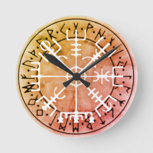 Horloge Ronde Vegvísir Islandais stave amulet magique