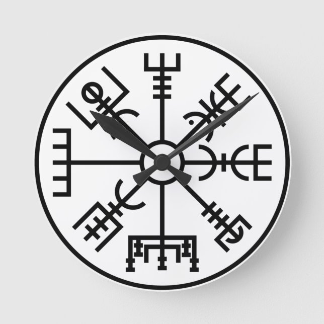 Horloge Ronde vegvisir Viking Symbol Norse Shield Odin (Recto)