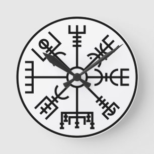Horloge Ronde vegvisir Viking Symbol Norse Shield Odin