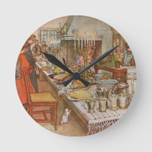 Horloge Ronde Veille de Noël Carl Larsson 1904