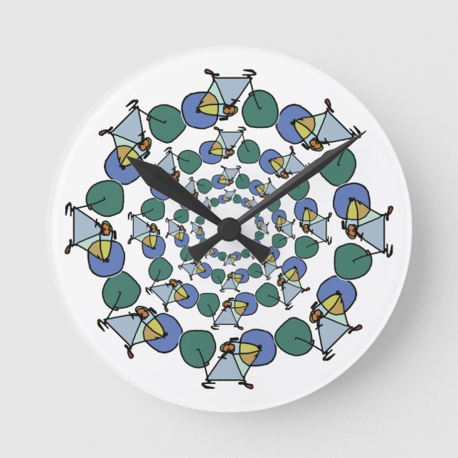 Horloge Ronde vélo couleur en cercles (Recto)
