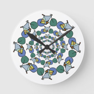 Horloge Ronde vélo couleur en cercles