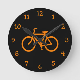 Horloge Ronde Vélo Orange