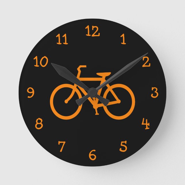 Horloge Ronde Vélo Orange (Recto)