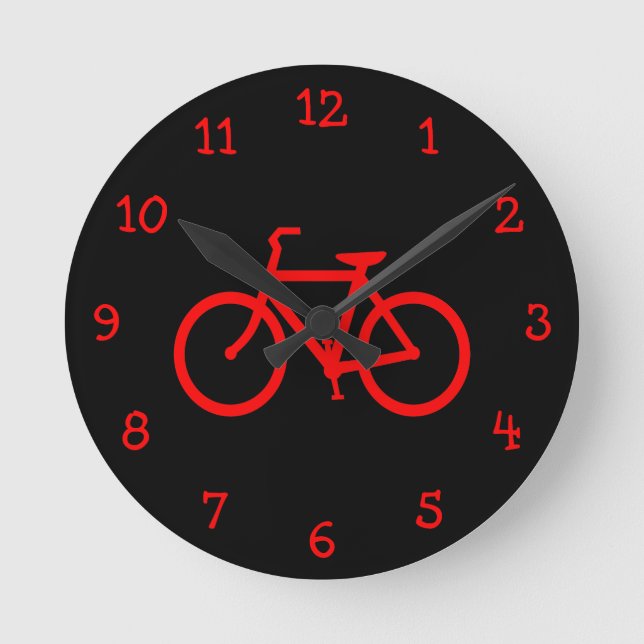Horloge Ronde Vélo rouge (Recto)