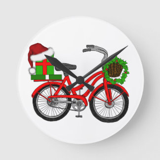 Horloge Ronde vélo xmas