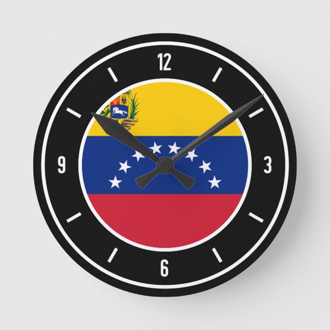Horloge Ronde Venezuela Drapeau élégant (Recto)