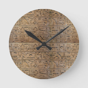 Horloge Ronde Venin d'Egyptian Hiéroglyphe