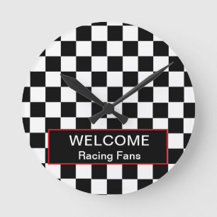 Horloge Ronde Ventilateurs De Course De Voiture De Bienvenue