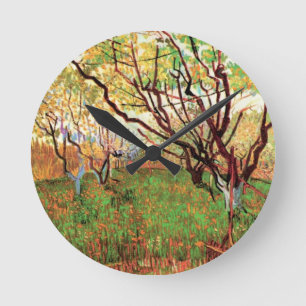 Horloge Ronde Verger en fleurs par Vincent van Gogh