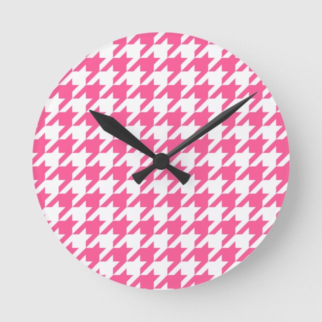 Horloge Ronde Vérification de la position de base rose et blanc (Recto)