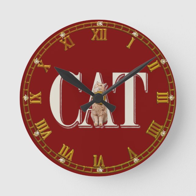 Horloge Ronde Véritable amour de chats (Recto)