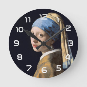 Horloge Ronde Vermeer Fille au collier de perles Beaux-Arts