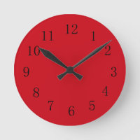 Vermilion Red Kitchen Wall Clock