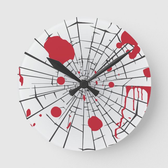 Horloge Ronde verre brisé d'halloween (Recto)