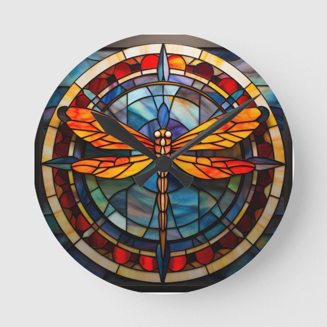 Horloge Ronde verre de libellule (Recto)