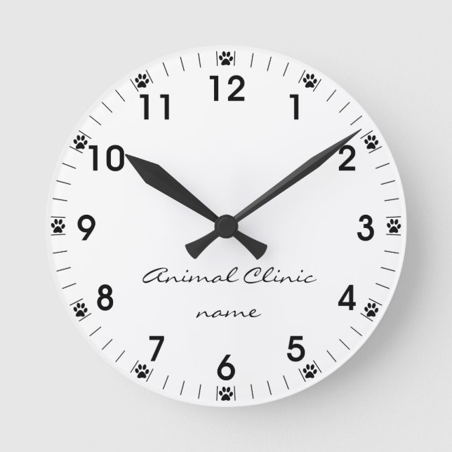 Horloge Ronde Veterinarian Vet Animal Pet Store Clinic (Recto)
