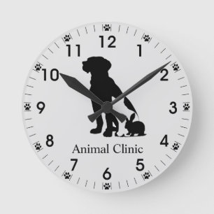 Horloge Ronde Veterinarian Vet Animal Pet Store Clinic Groomer