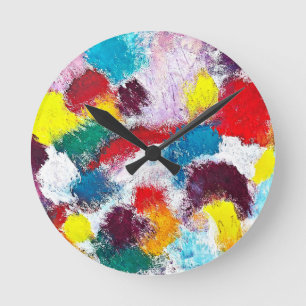 Horloge Ronde Vibrant coloré Cravates multicolores