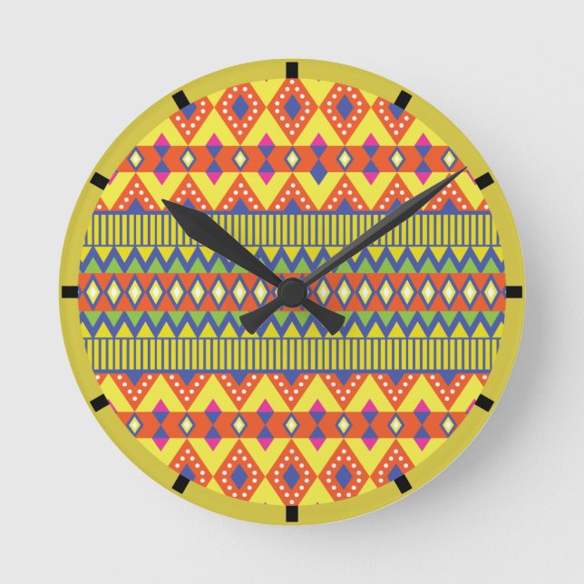 Horloge Ronde Vibrant indien (Recto)
