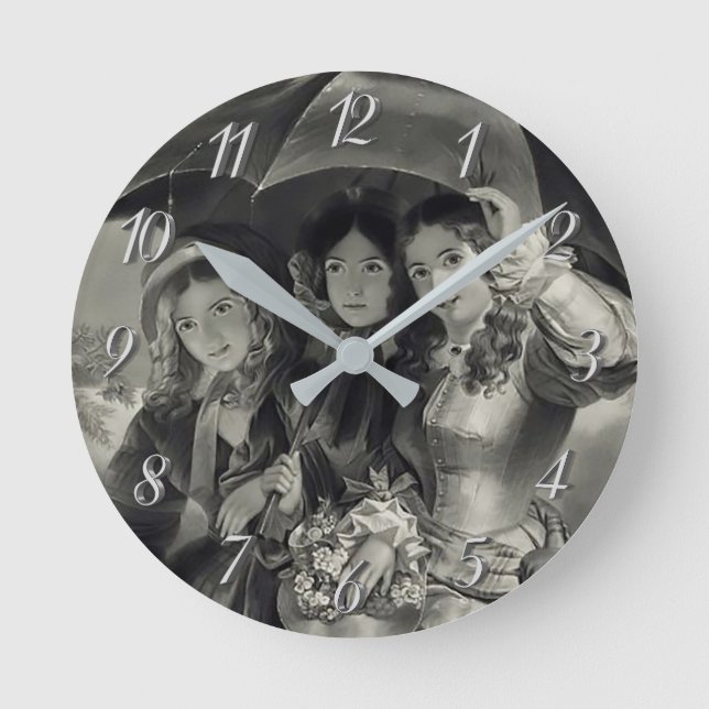 Horloge Ronde Victorian girls parapluie day victorian (Recto)