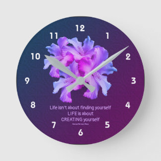 Horloge Ronde Vie Blanc Hibiscus Fleurs Inspiration