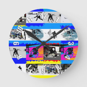 Horloge Ronde Vie d'un joueur de hockey - Hockey sur glace
