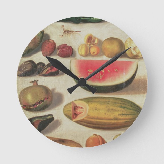 Horloge Ronde Vie morte avec fruits et crapaud (Recto)