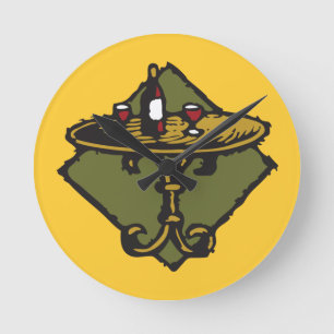 Horloge Ronde Vieux monde, wood-cut style, restaurant, bar, bist