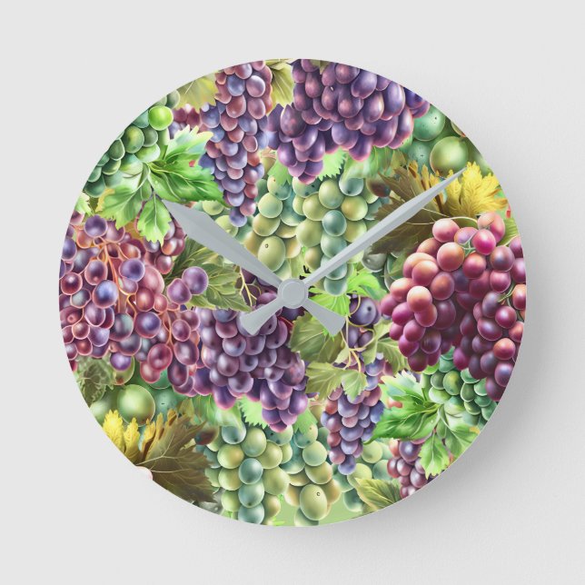 Horloge Ronde Vignobles de collage de vin vignoble raisin réalis (Recto)