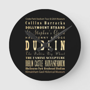 Horloge Ronde Ville de Dublin d'art de typographie de l'Irlande