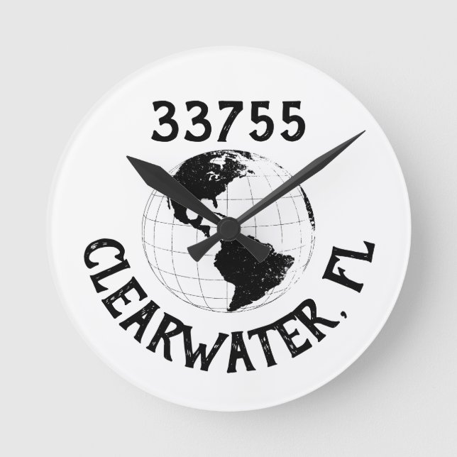 Horloge Ronde Ville State Code Zip Globe World Map  (Recto)