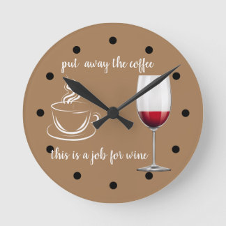 Horloge Ronde Vin drôle Pas Café Décor Horaires
