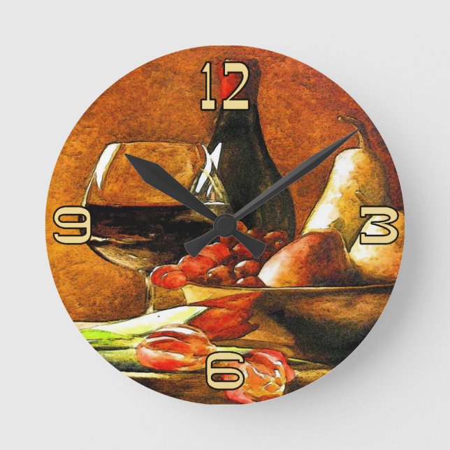 Horloge Ronde Vin et fruits (Recto)