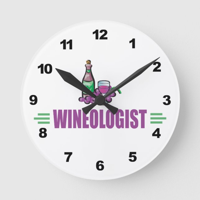 Horloge Ronde Vin humoristique (Recto)