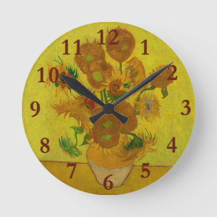 Horloge Ronde Vincent Van Gogh 15 Peinture de tournesols