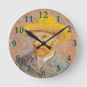 Horloge Ronde Vincent Van Gogh Auto-portrait peinture impression