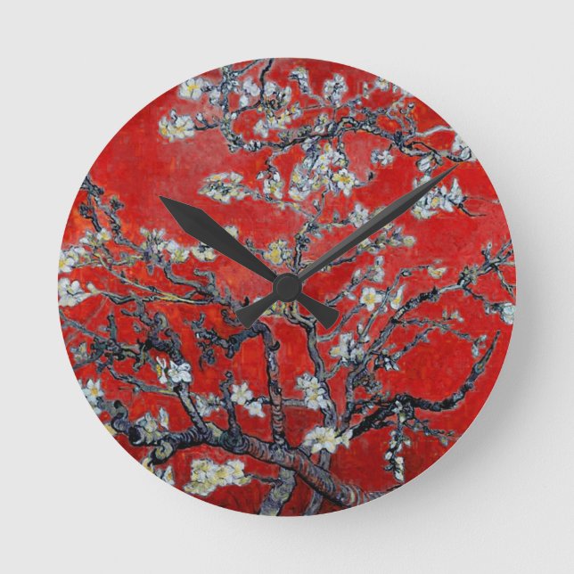 Horloge Ronde Vincent van Gogh Branches avec Fleur d'amandes (Recto)