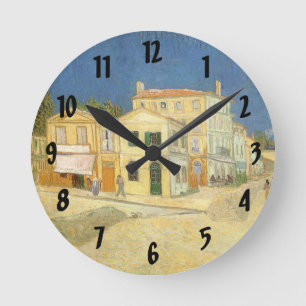 Horloge Ronde Vincent van Gogh - La Maison Jaune (La Rue)