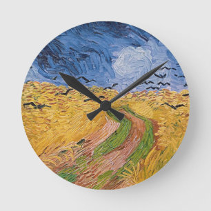 Horloge Ronde Vincent van Gogh   Wheatfield with Crows, 1890