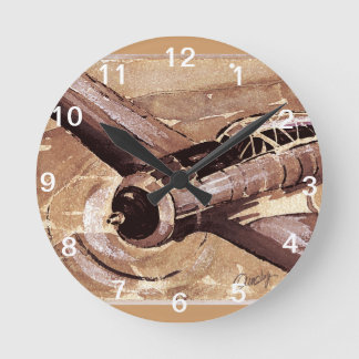 Horloge Ronde Vintage Aircraft