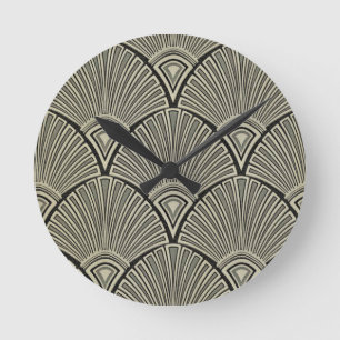 Horloge Ronde vintage, Art nouveau, beige, gris, art déco, franç
